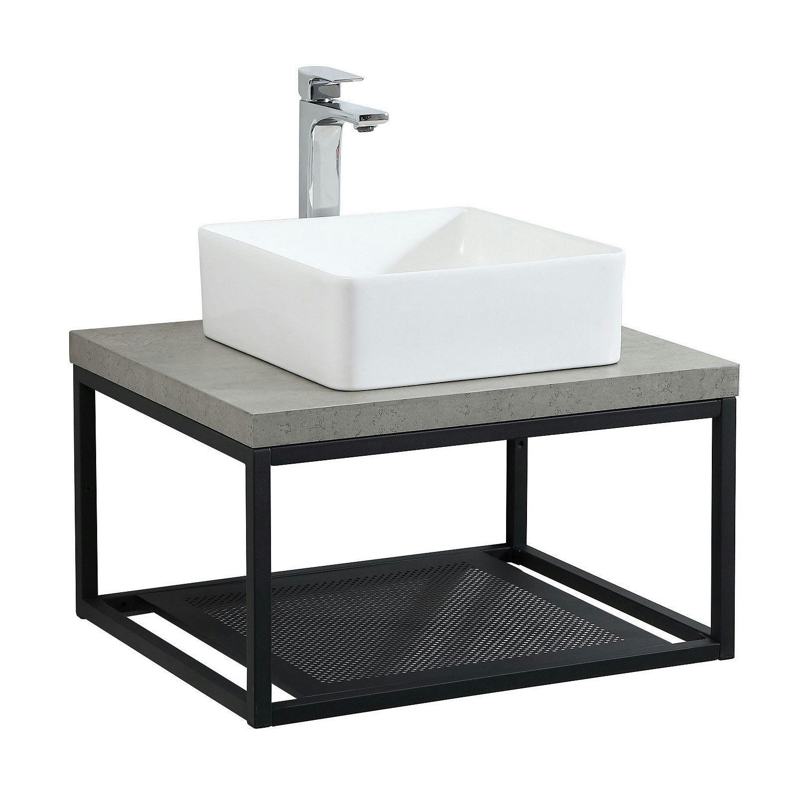 WILL - Plan de toilette suspendu  -Ep. 3,8cm L60cm + structure métal