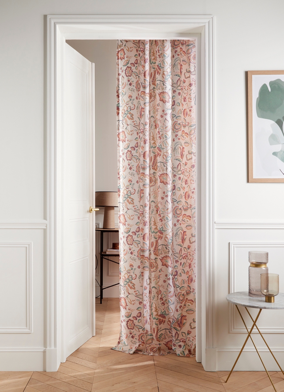 RIDEAU IMPRIMÉ FLEURS INDIENNES SILK MULTICOLORE