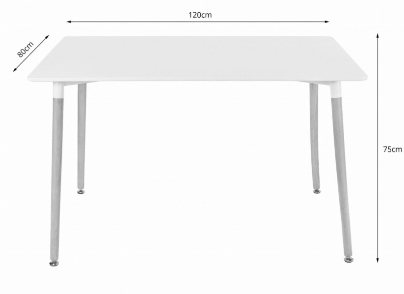 Stół ADRIA 120cm x 80cm - biały