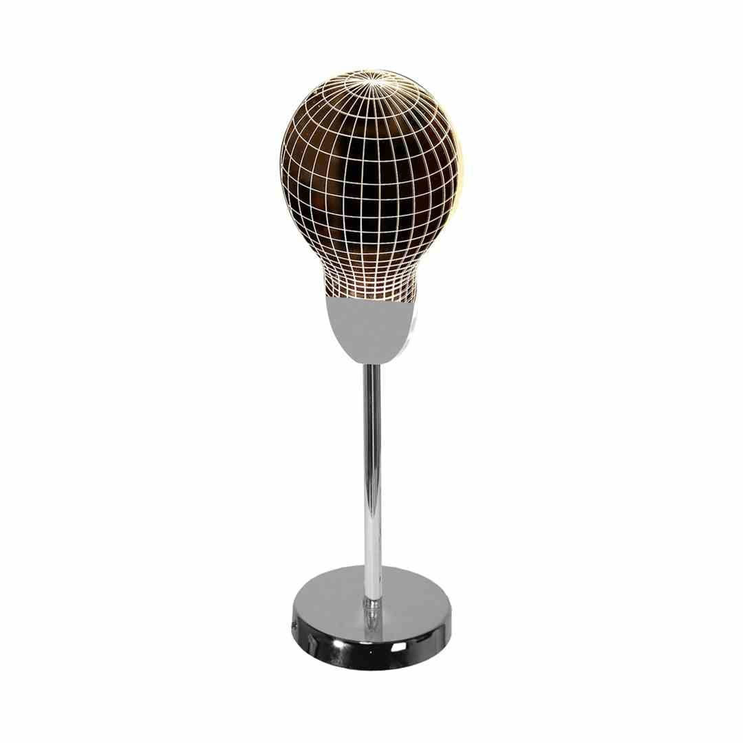 Lampa stołowa3D chromowana LED 5W Neutralna biel wys:50cm Milagro