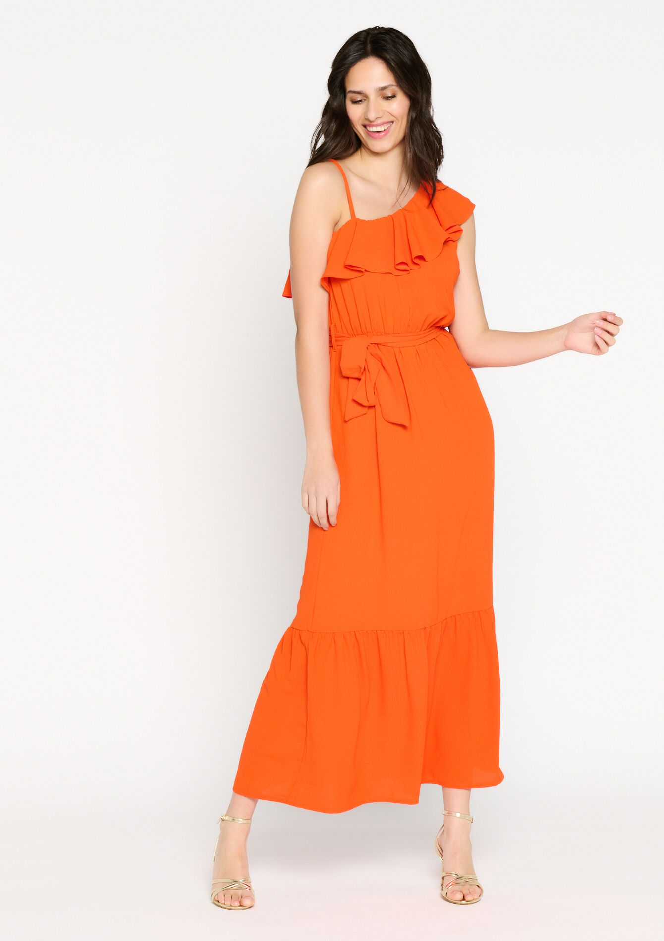 Asymmetrische maxi-jurk