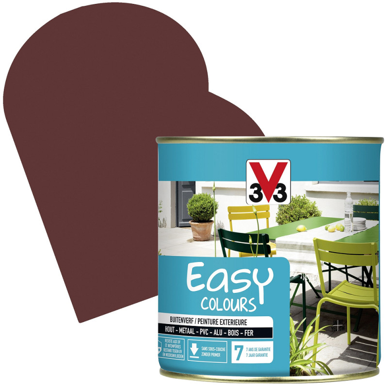 Peinture extérieure Easy Colours rouge satiné 0,5 L V33