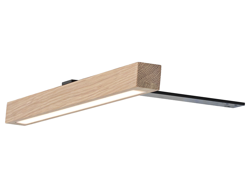 Kinkiet łazienkowy Aqua Viva LED metalowo-drewniany brązowy