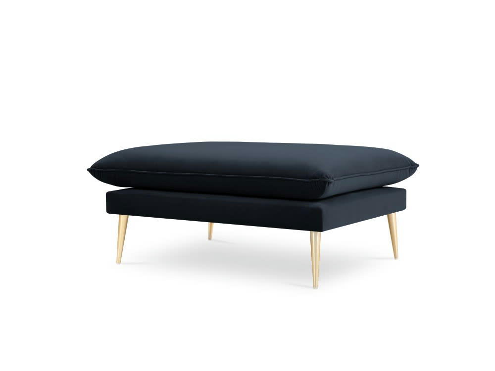 AGATE - Pouf en velours bleu foncé