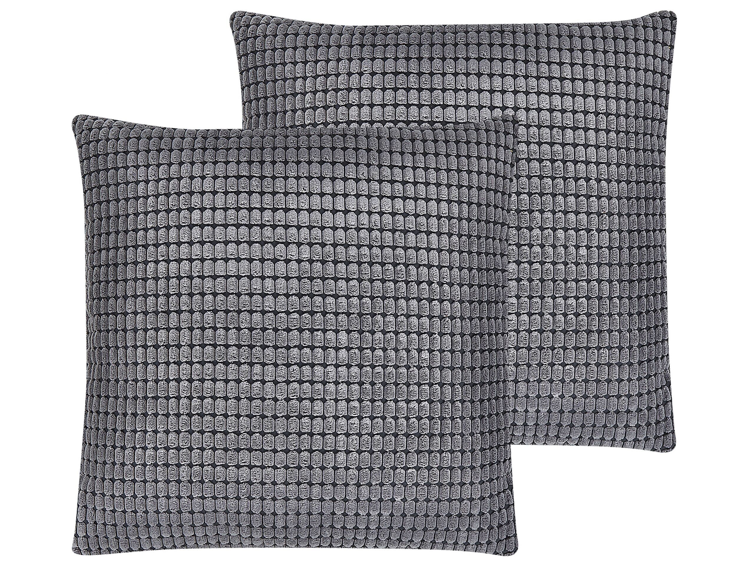 Dwie poduszki ozdobne 45x45 welurowe szare