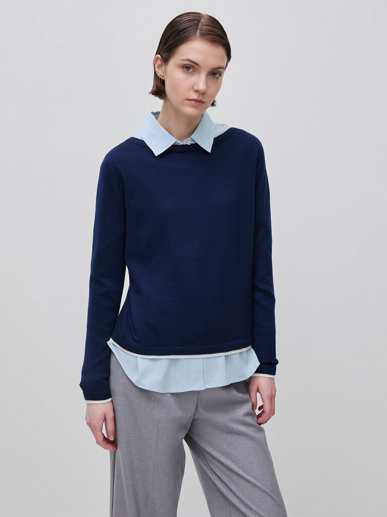 100% Merino wool boat neck sweater