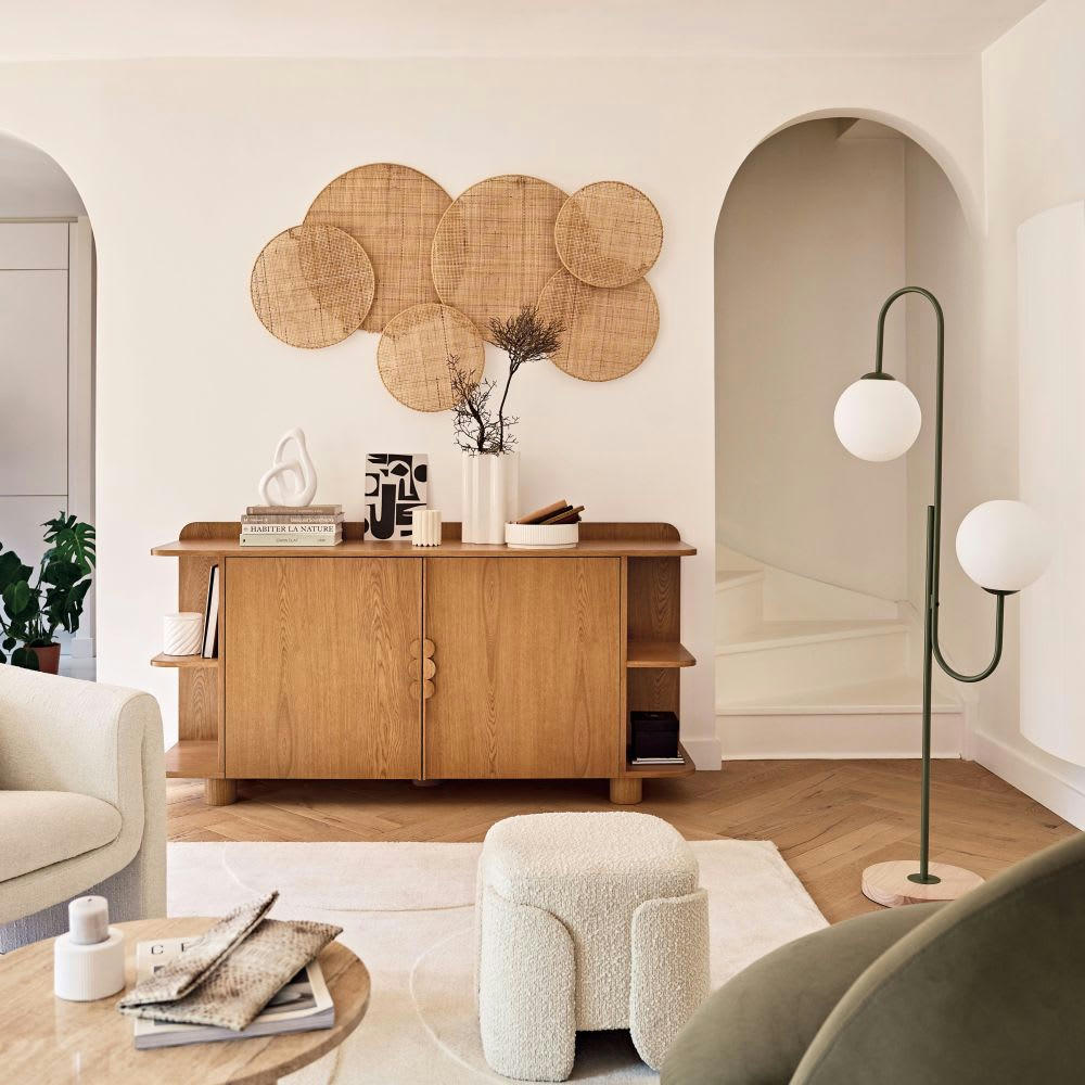 Ikaria - Statuette abstraite en céramique blanche H25