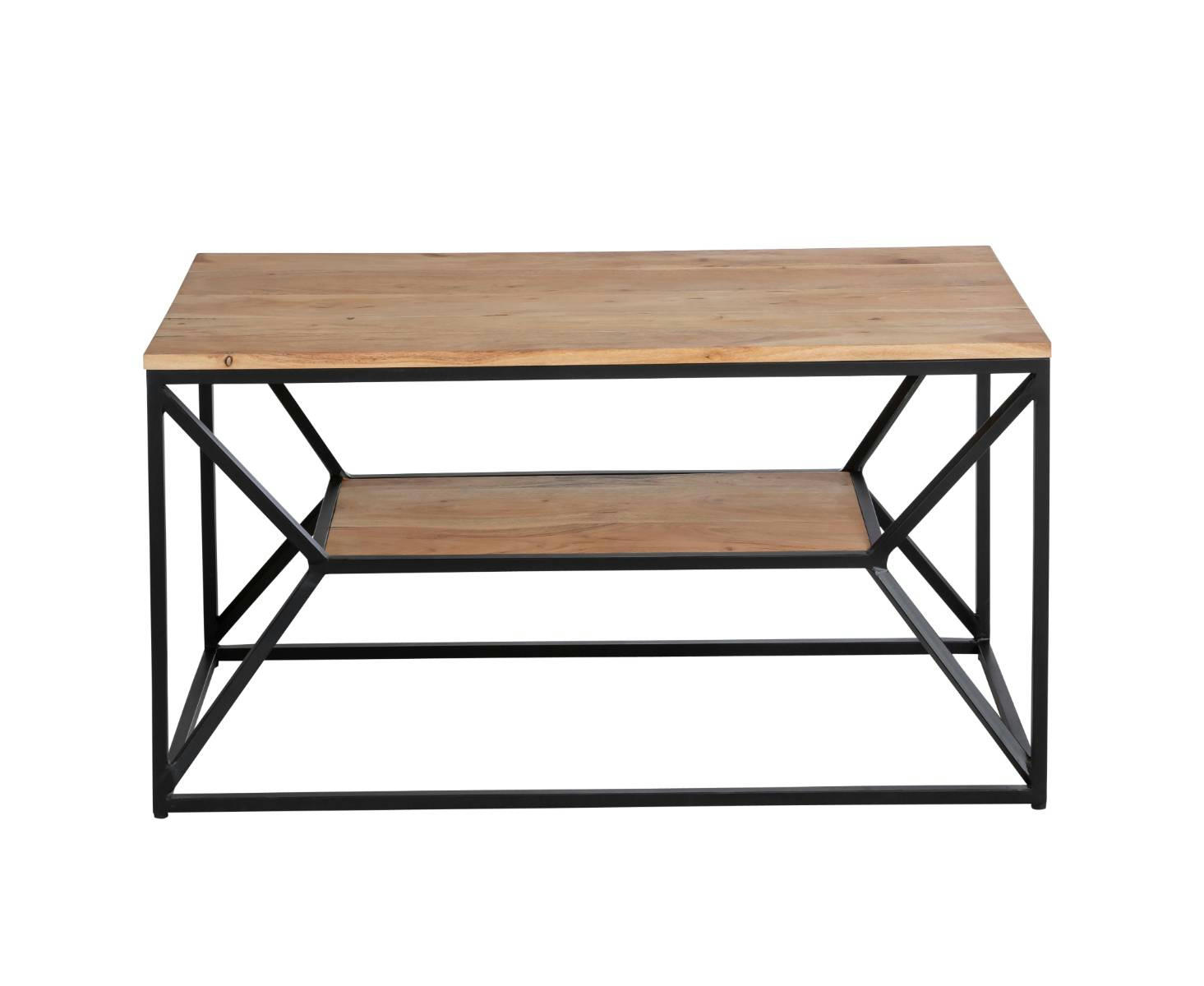 - Table basse en bois marron 90 cm