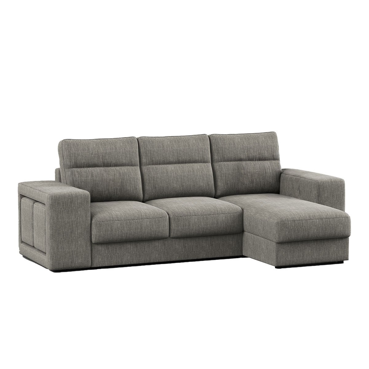 Sofá cama com chaise longue reversível TRENTO cinza