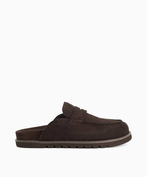Goldens M Brown - Suede Slip-On Mules