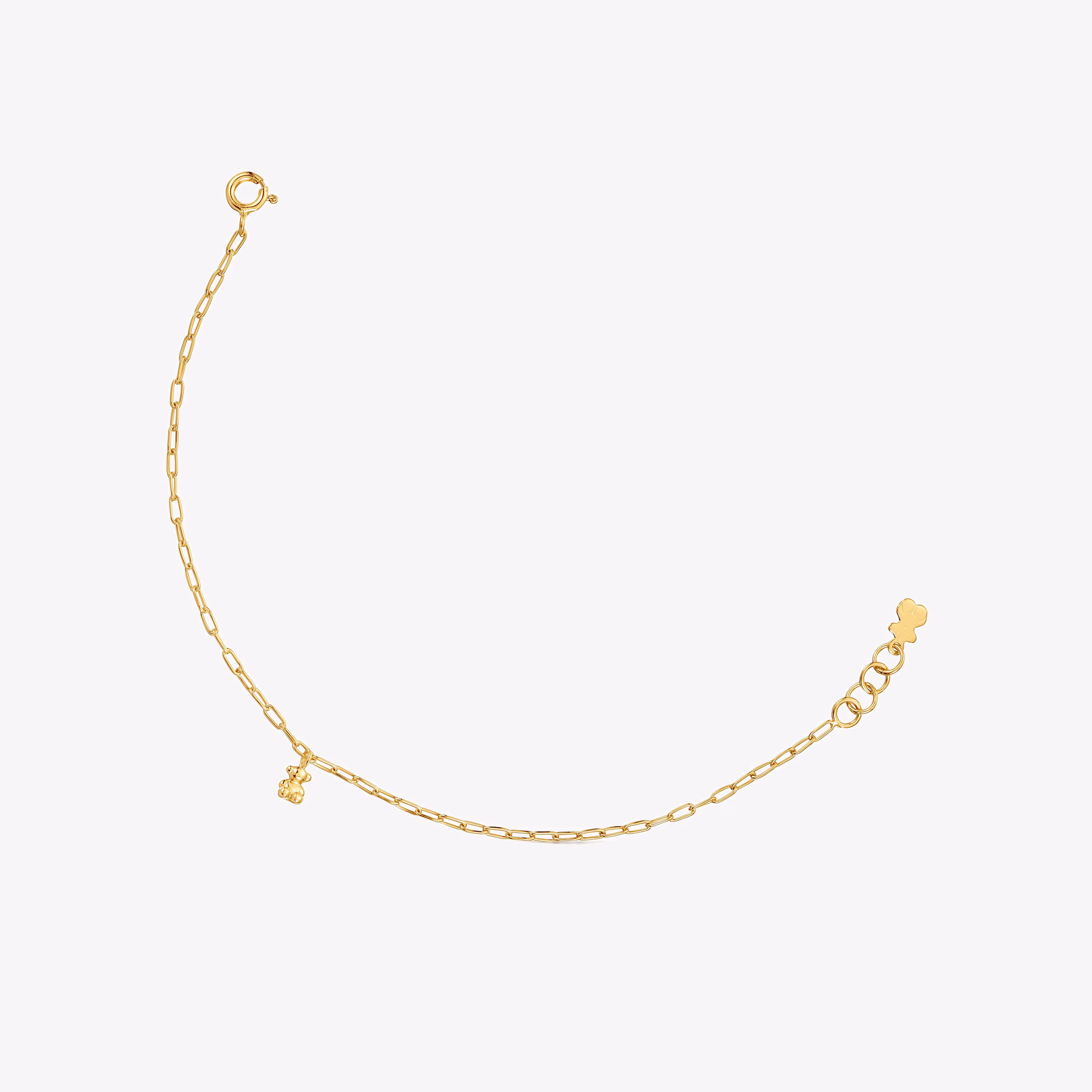 Pulsera cadena con baño de oro 18 kt sobre plata y anillas ovales Bold Bear