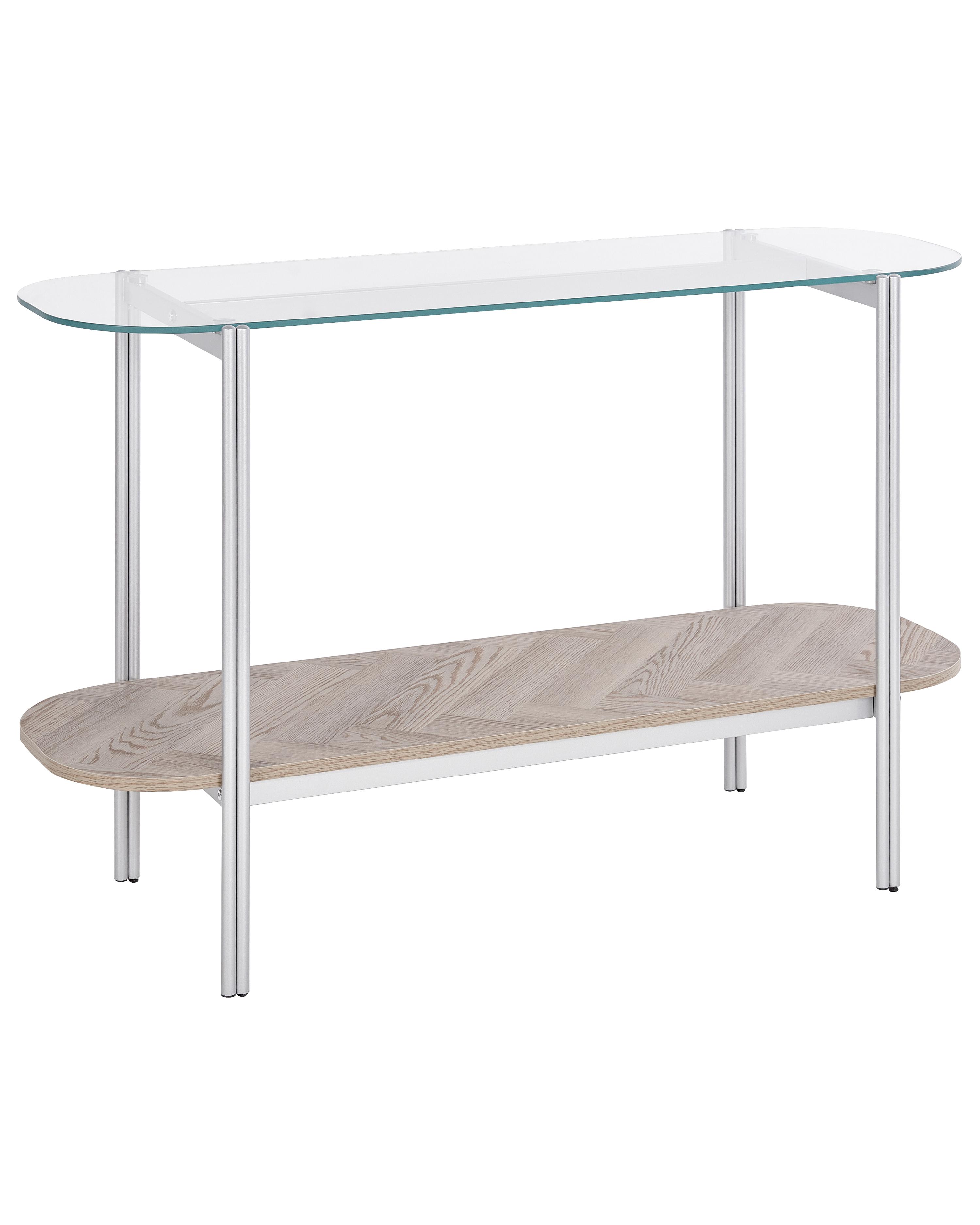 Coffee Table LOVELL Tempered Glass Silver
