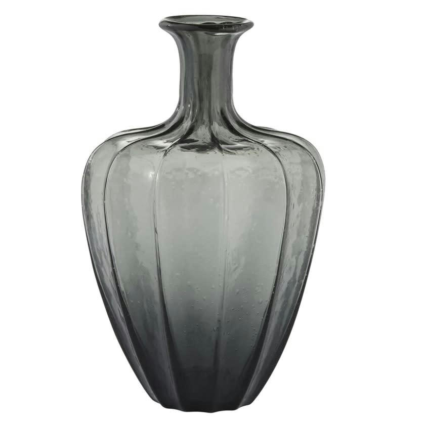 SOFIANE - Vase  en verre gris H34