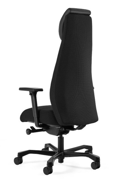 Fotel ergonomiczny Tria czarny tkanina eko-skóra