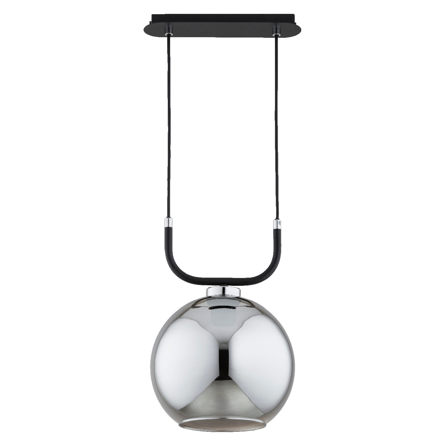 Lampa wisząca BINARY czarna-chromowana 1xE27x15W wym:75x25x25cm IP20 Alfa