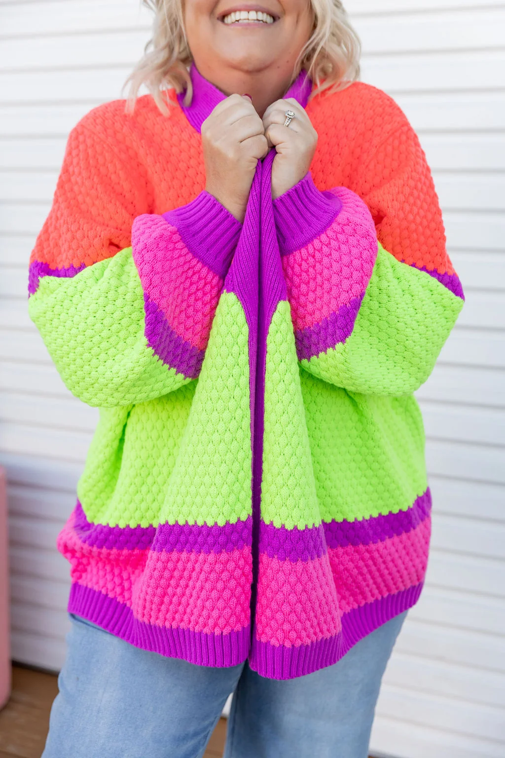 Marbelle Knit Cardigan in Fluro Mix