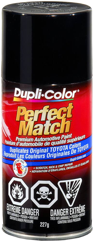 Dupli-Color Perfect Match Premium Acrylic Lacquer Automotive Aerosol Spray Paint, Black Metallic (204202), 227-g