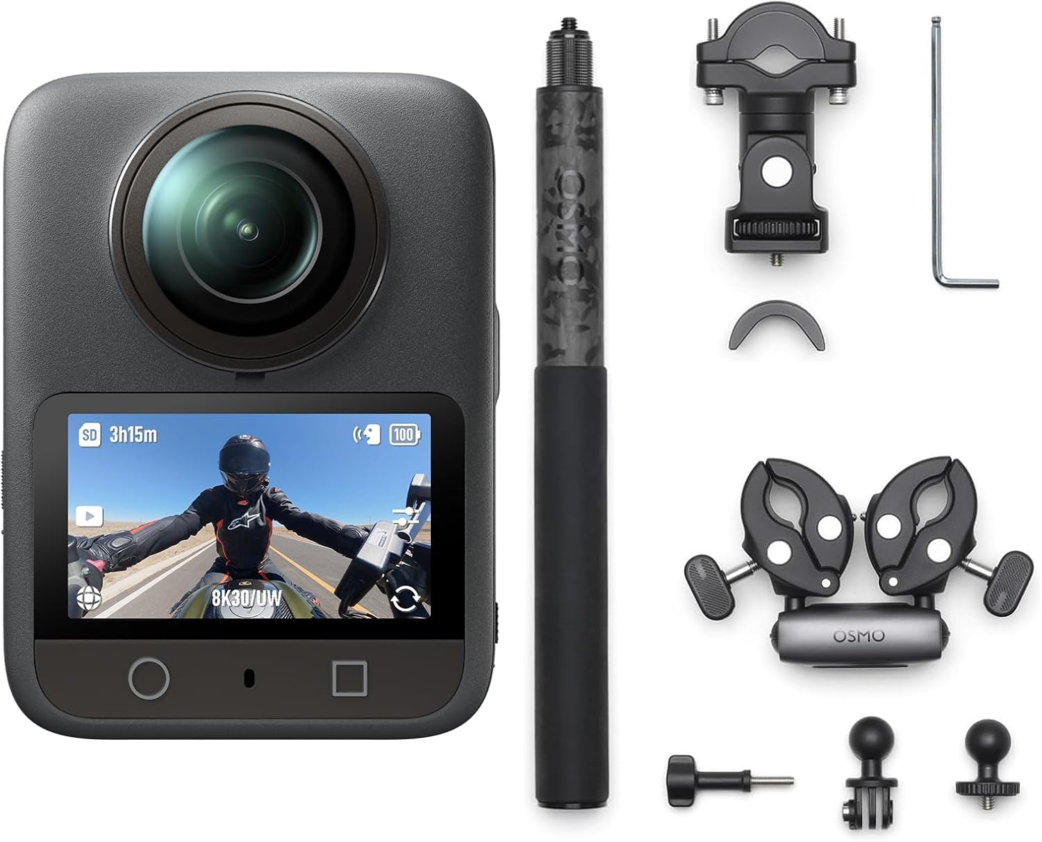 DJI Osmo 360 Motorcycle Multi-POV Combo  360 Camera with 1-Inch 360° Imaging  4K/120fps & 170° Boost  Heavy-Duty Mount  Native 8K 360° Video  Action Camera