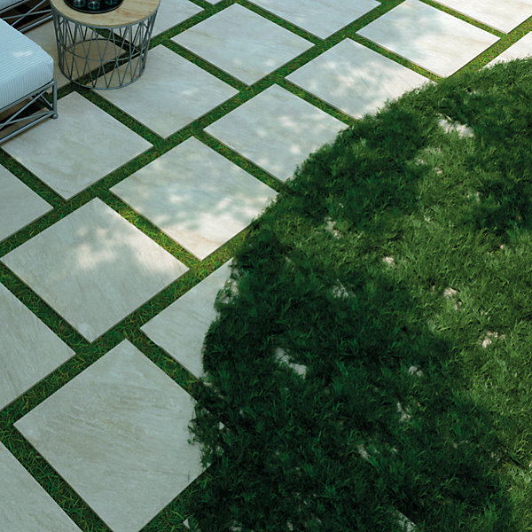 Carrelage sol extérieur en grès cérame émaillé effet pierre beige l.60 x L.60 x ép.2 cm Cancora