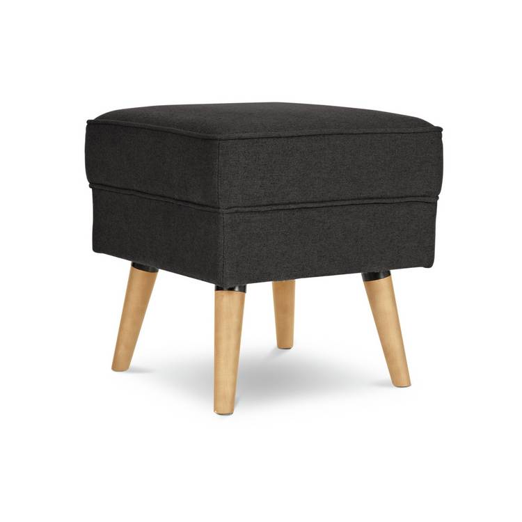 Habitat Callie Fabric Footstool - Charcoal