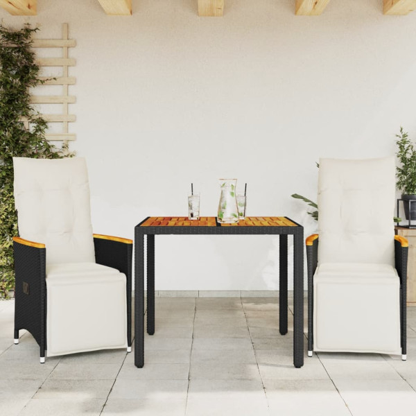 Zestaw Mebli Ogrodowych Bistro Stół Krzesła Rattan Poduszki Do Ogrodu