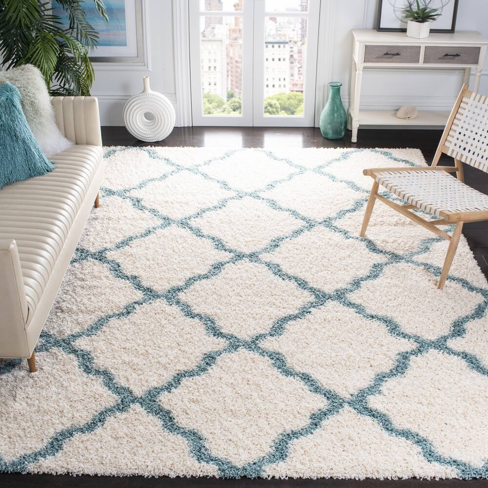 Safavieh Dallas 257 Shag Rug, Ivory/Light Blue