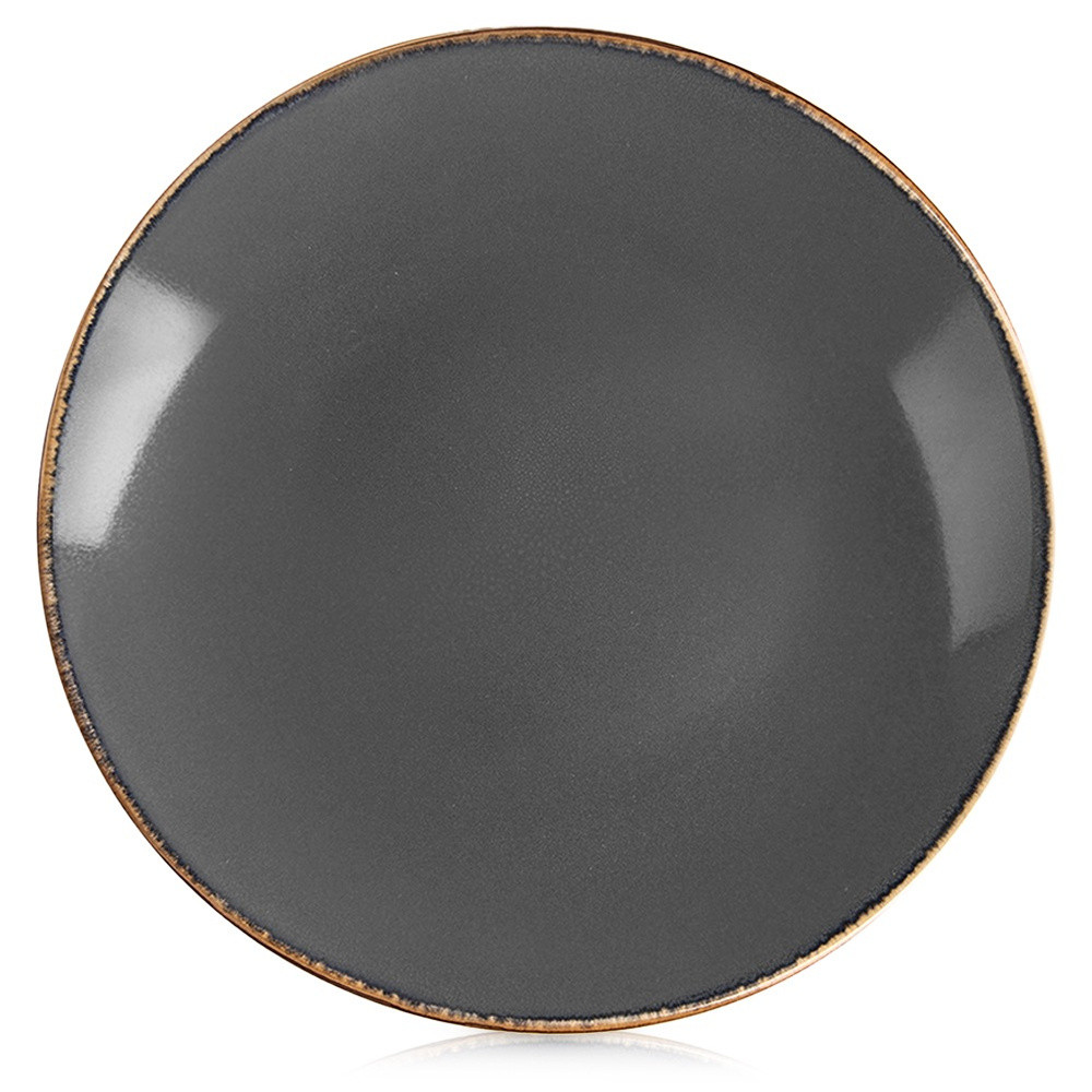 Talerz deserowy ceramiczny szary GLAZE 20,5 cm