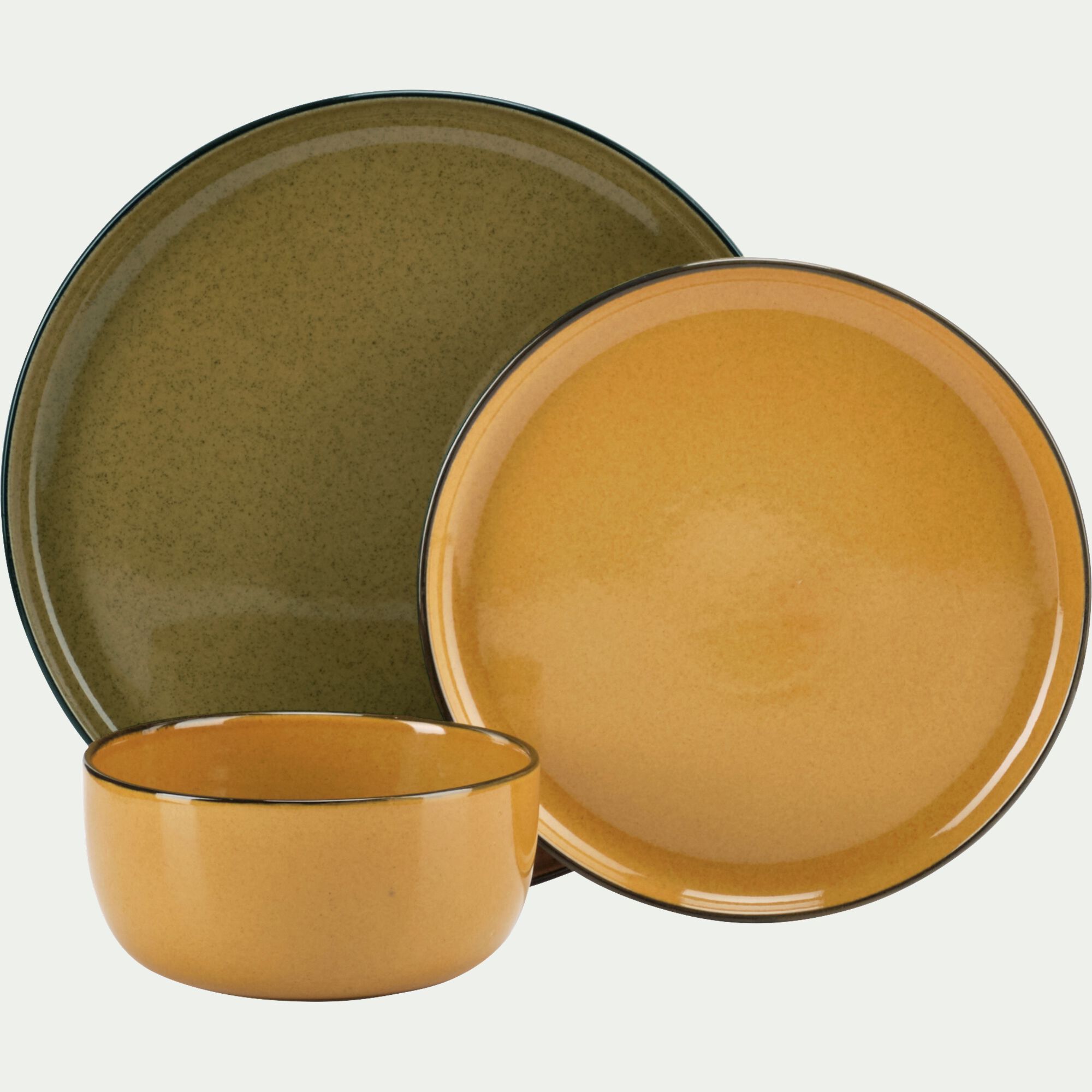 OLIVA - Bol en grès D14,8cm - jaune