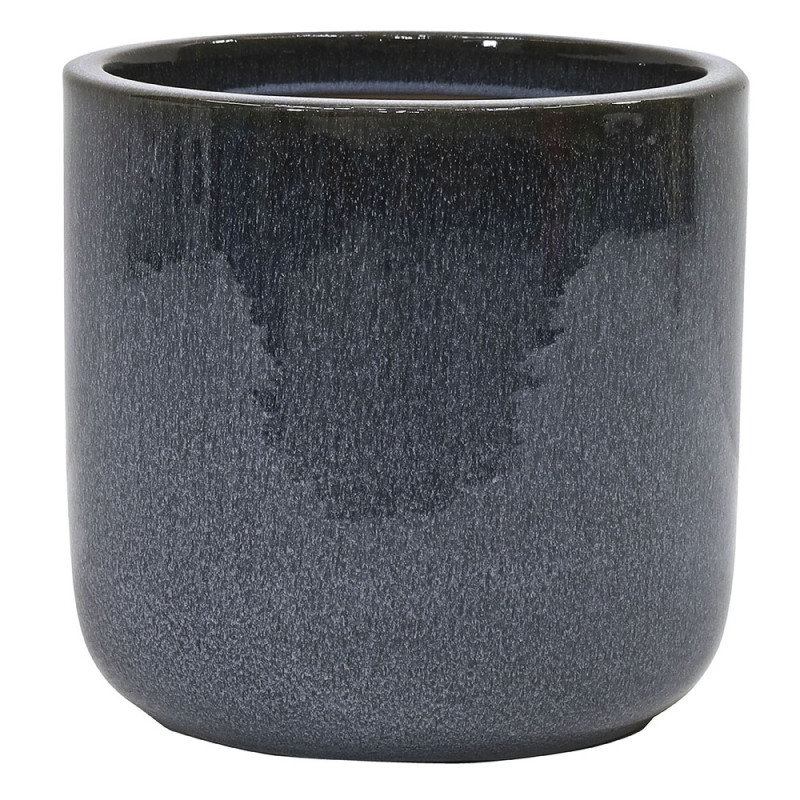 Pot en terre cuite Glazed noir fumé Ø 37,5 x 35 cm