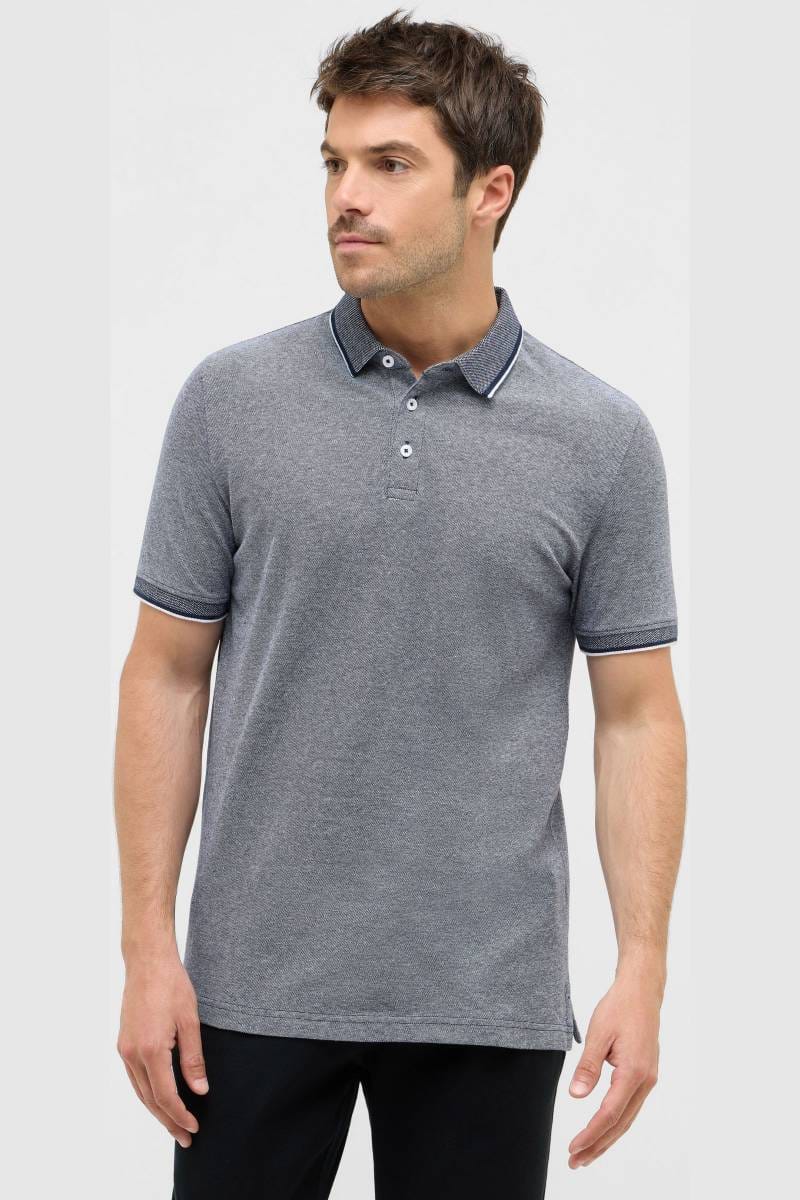 ETERNA Regular Fit Poloshirt marine, Strukturiert