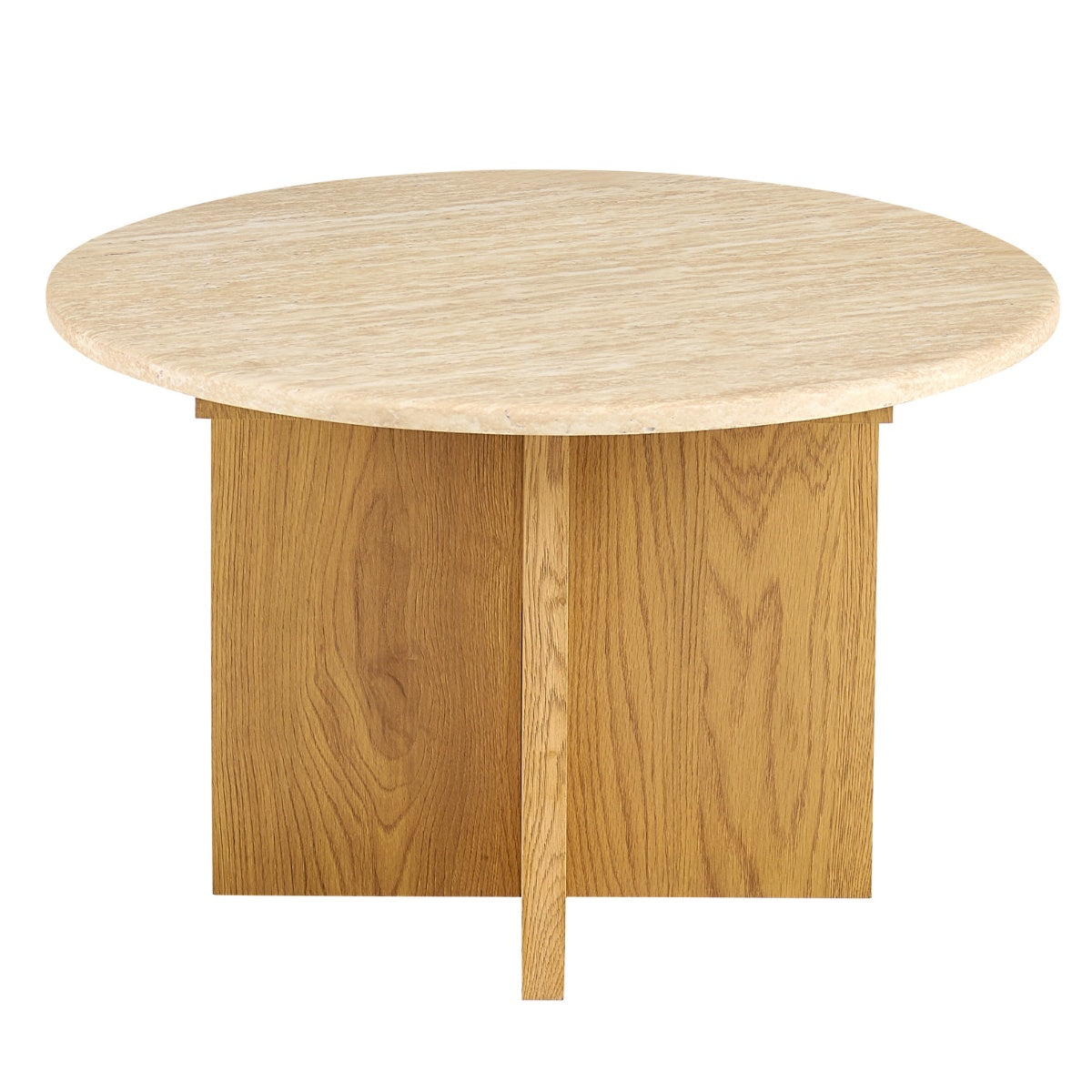 Giga Meubel Salontafel Faria - Lichtbruin Marmer - Ø60x38cm