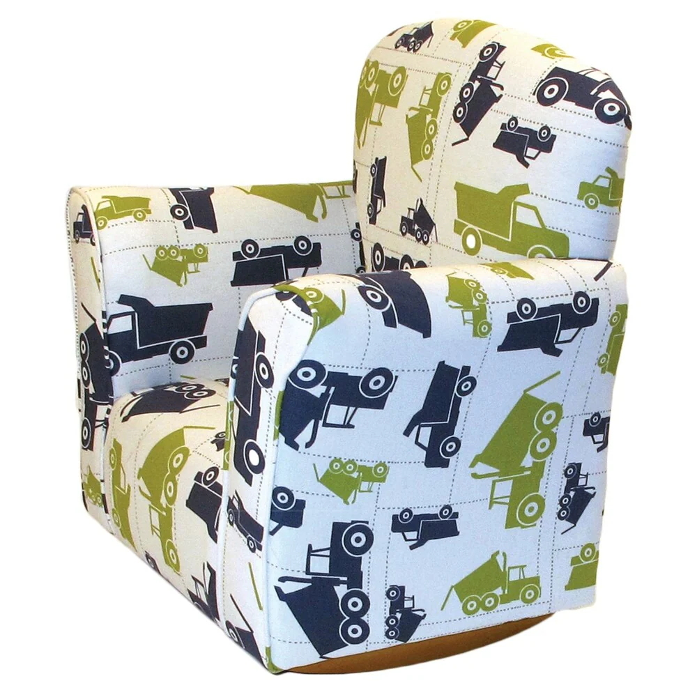 Toddler Rocker in Dump Truck Printed Cotton