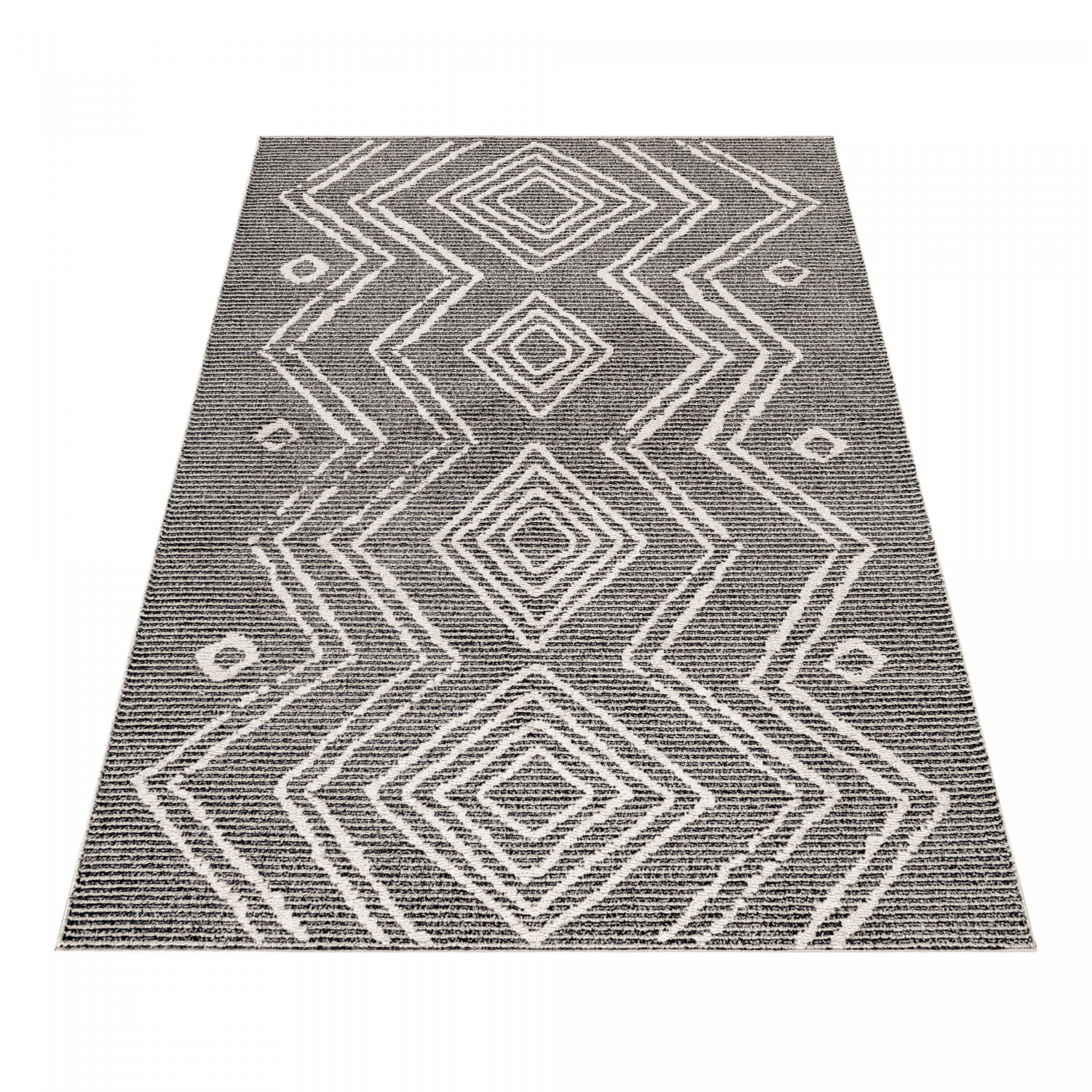 Dywan poliestrowy Berber antracyt 80 cm x 150 cm