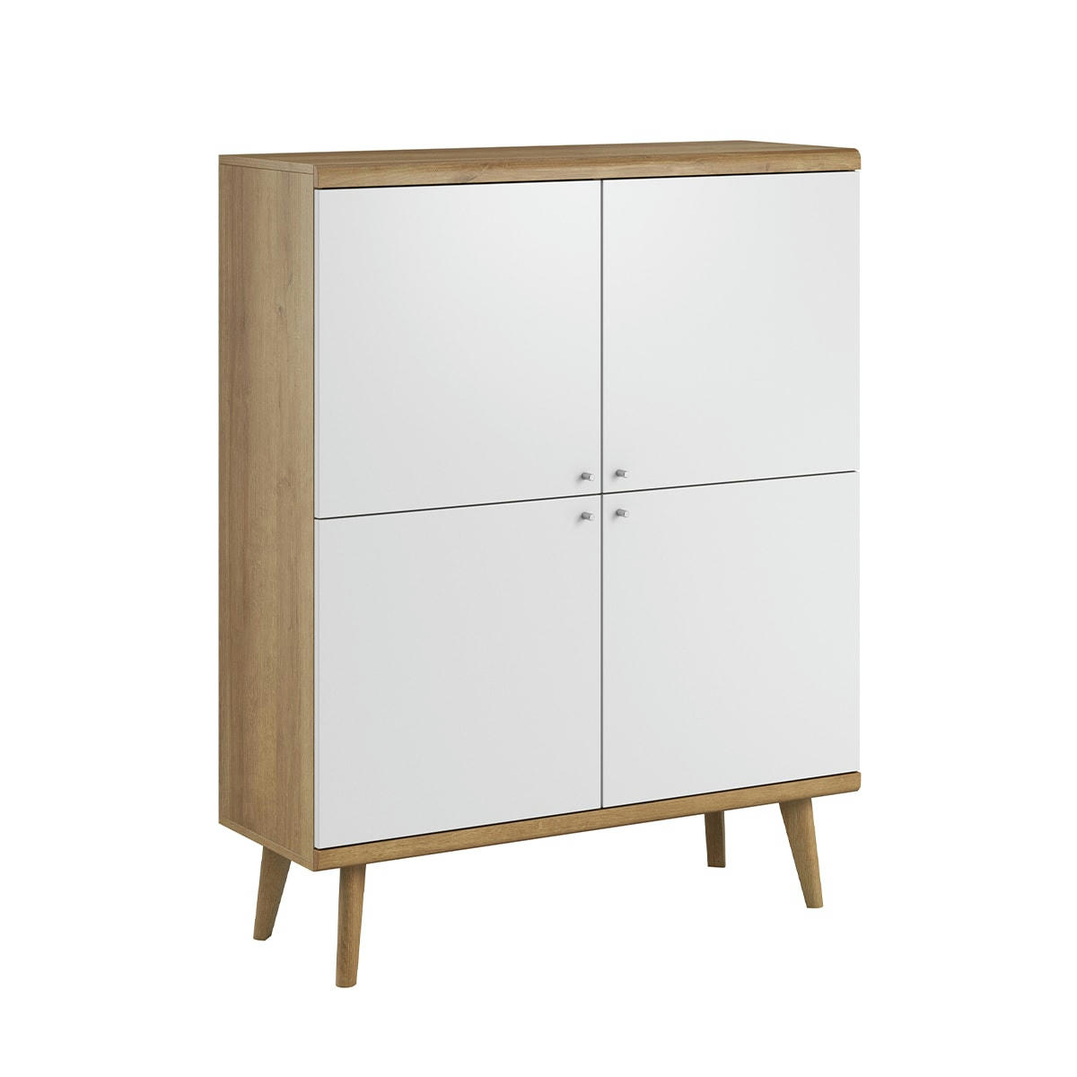 - Buffet haut 4 portes naturel et blanc