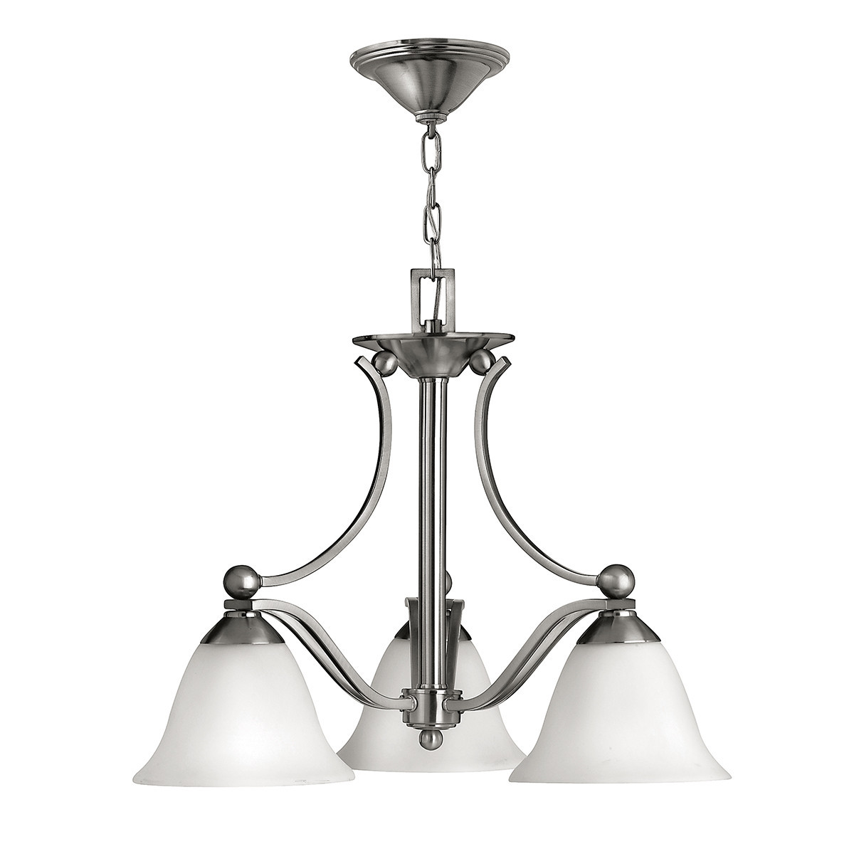Lampa wisząca szczotkowany nikiel Bolla 3xE27x60W Hinkley