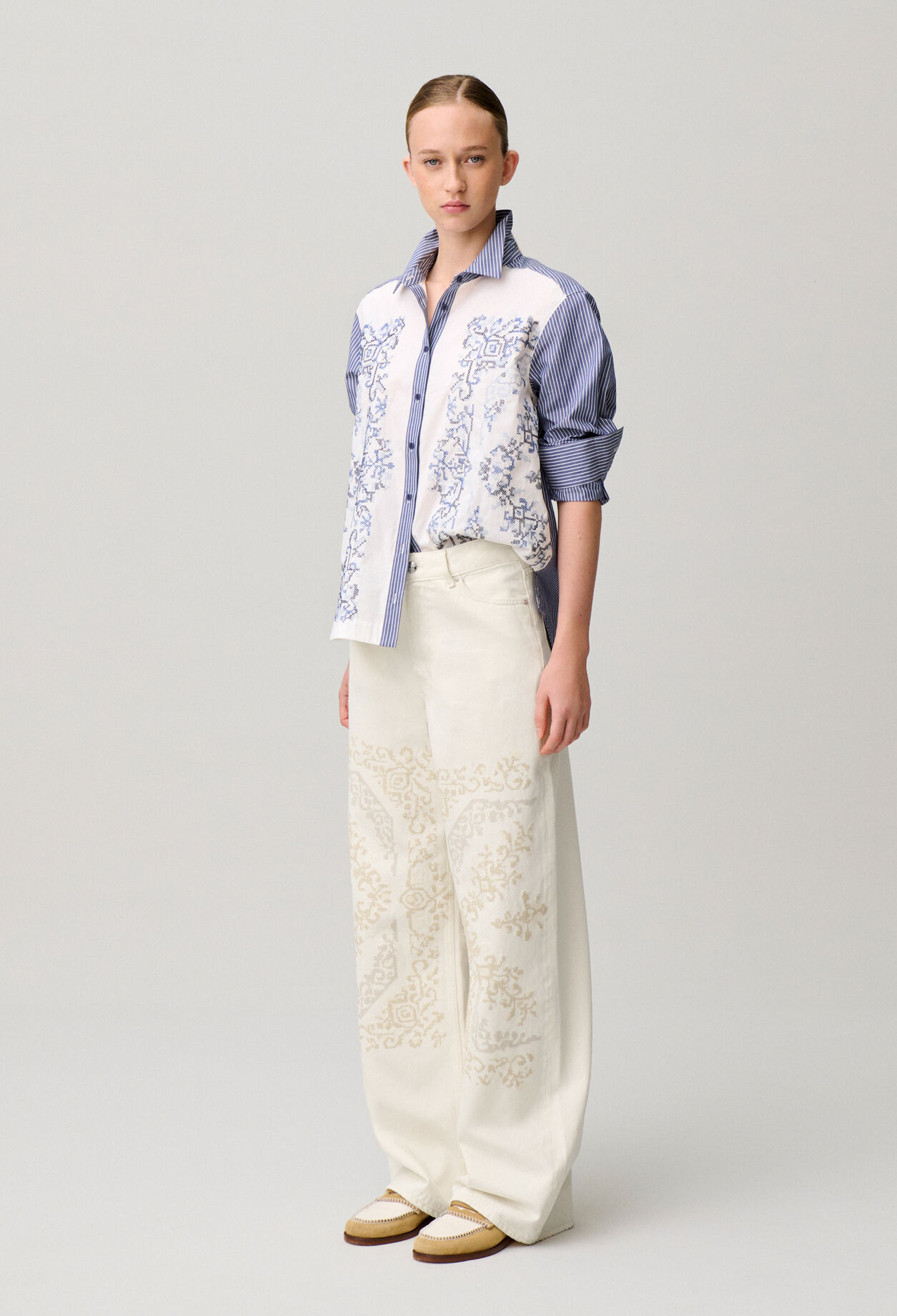 Jean denim broderie CP