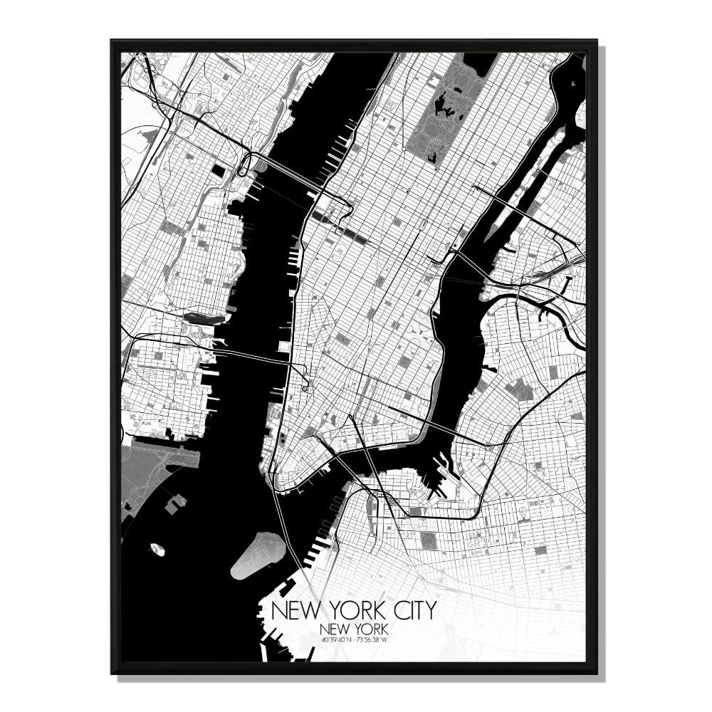 - Affiche New york Carte N&B 40x50