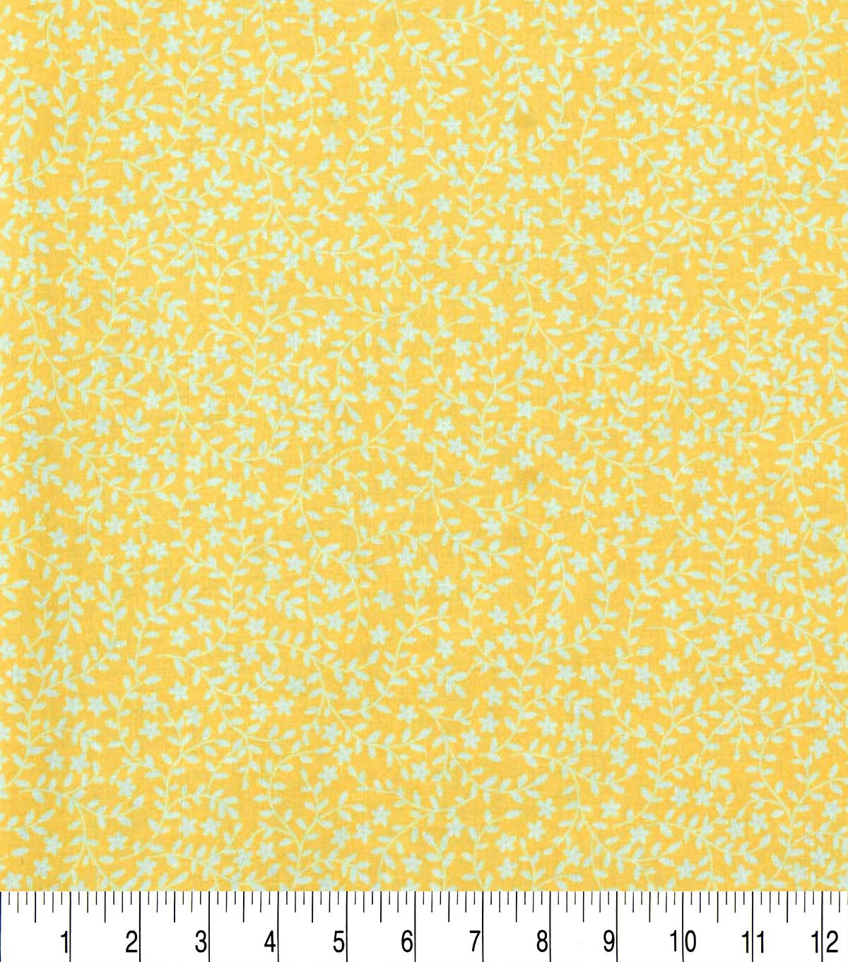 Floral & Vines on Yellow Quilt Cotton Fabric by Keepsake Calico