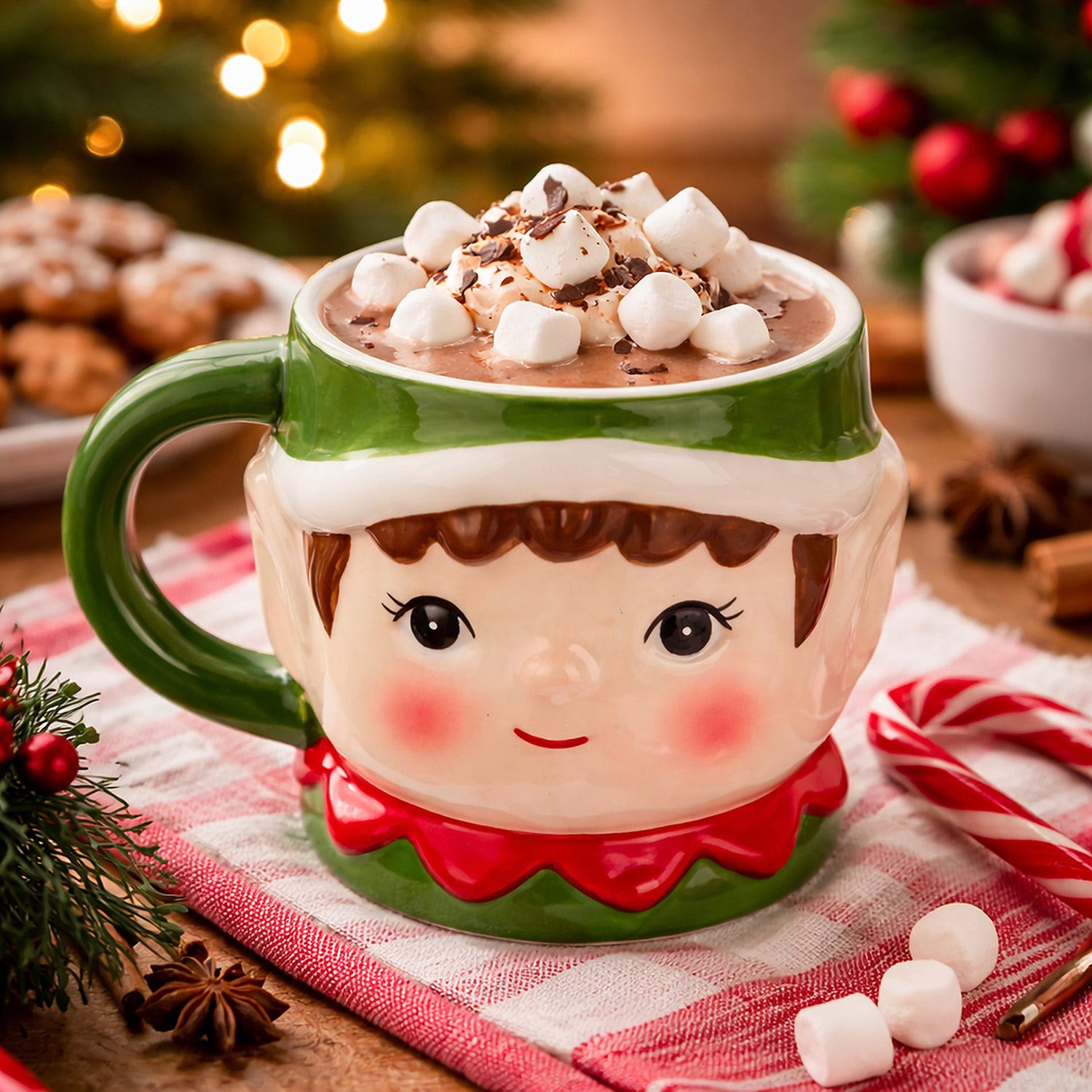 Tazza Elfo Natale in ceramica