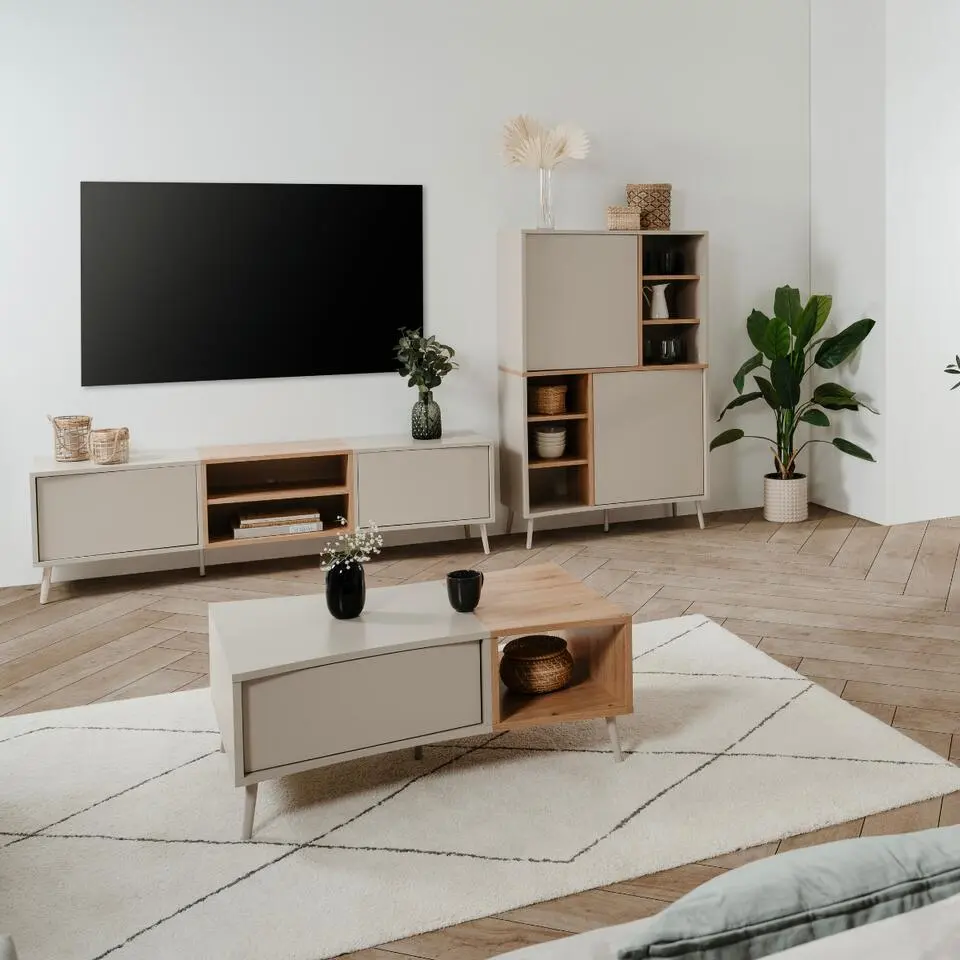 Calicosy - MYR-Dressoir - Beige 90x37,5x140 cm