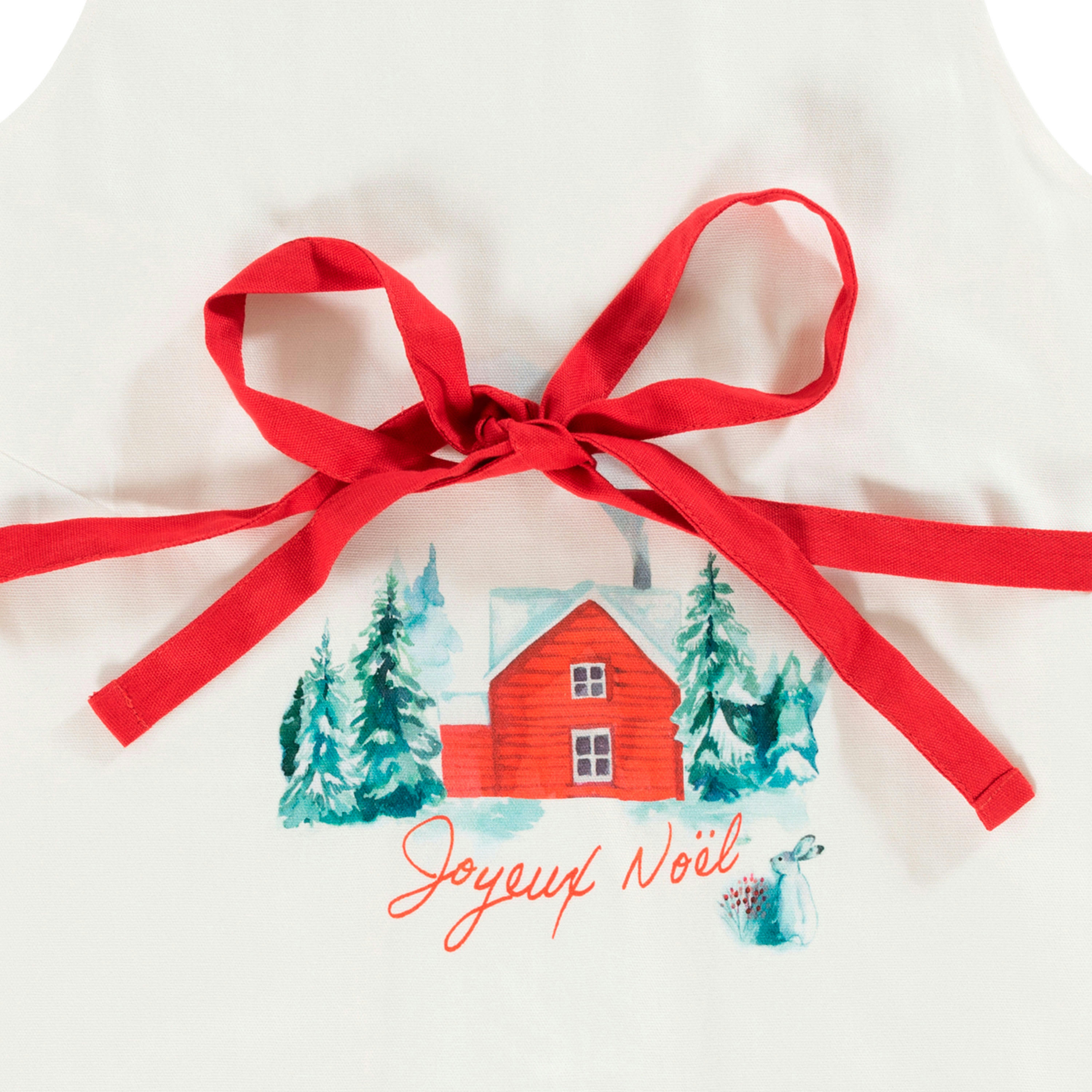 NORDY - Tablier de cuisine coton imprimé beige 71 x 92 cm