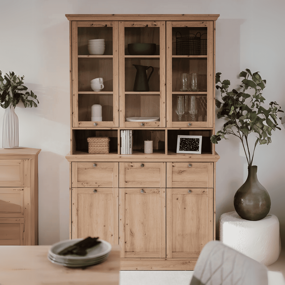 Calicosy - Buffetkast met 6 deuren TIMBER - B120 cm - Houtlook