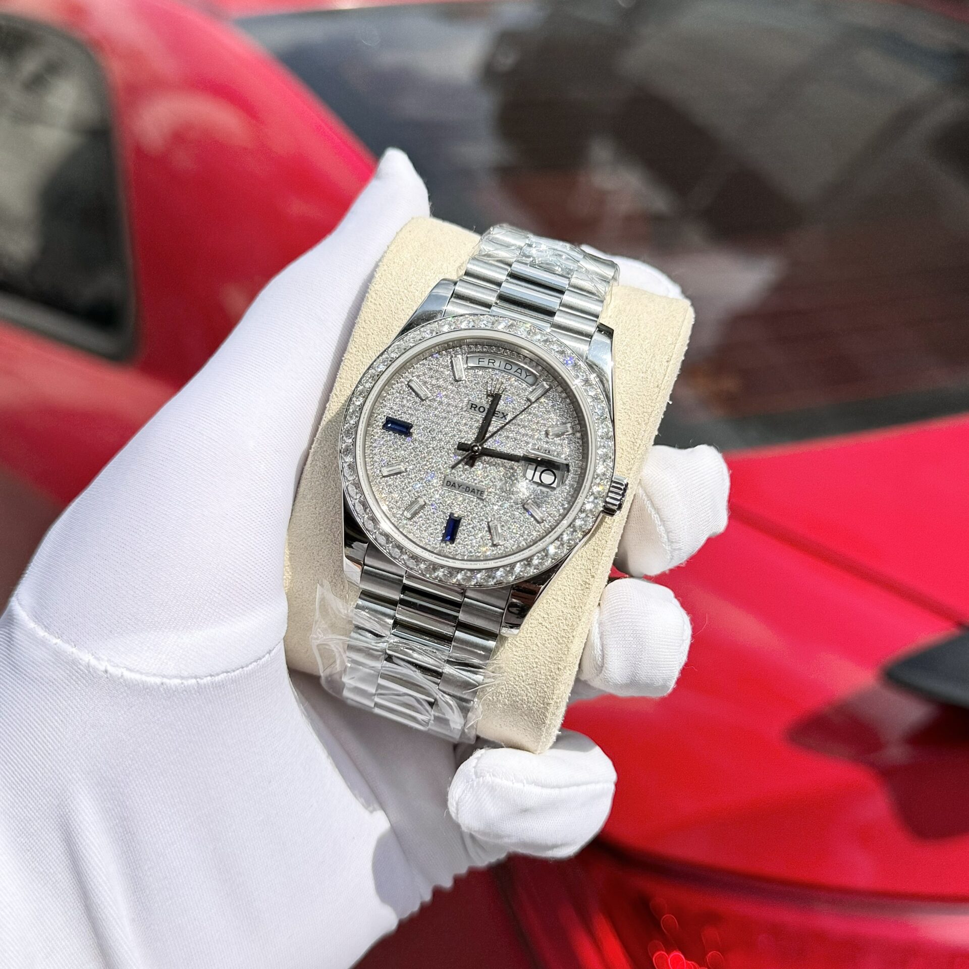 Rolex Day-Date 904L Steel Diamond Dial 40mm Super Clone