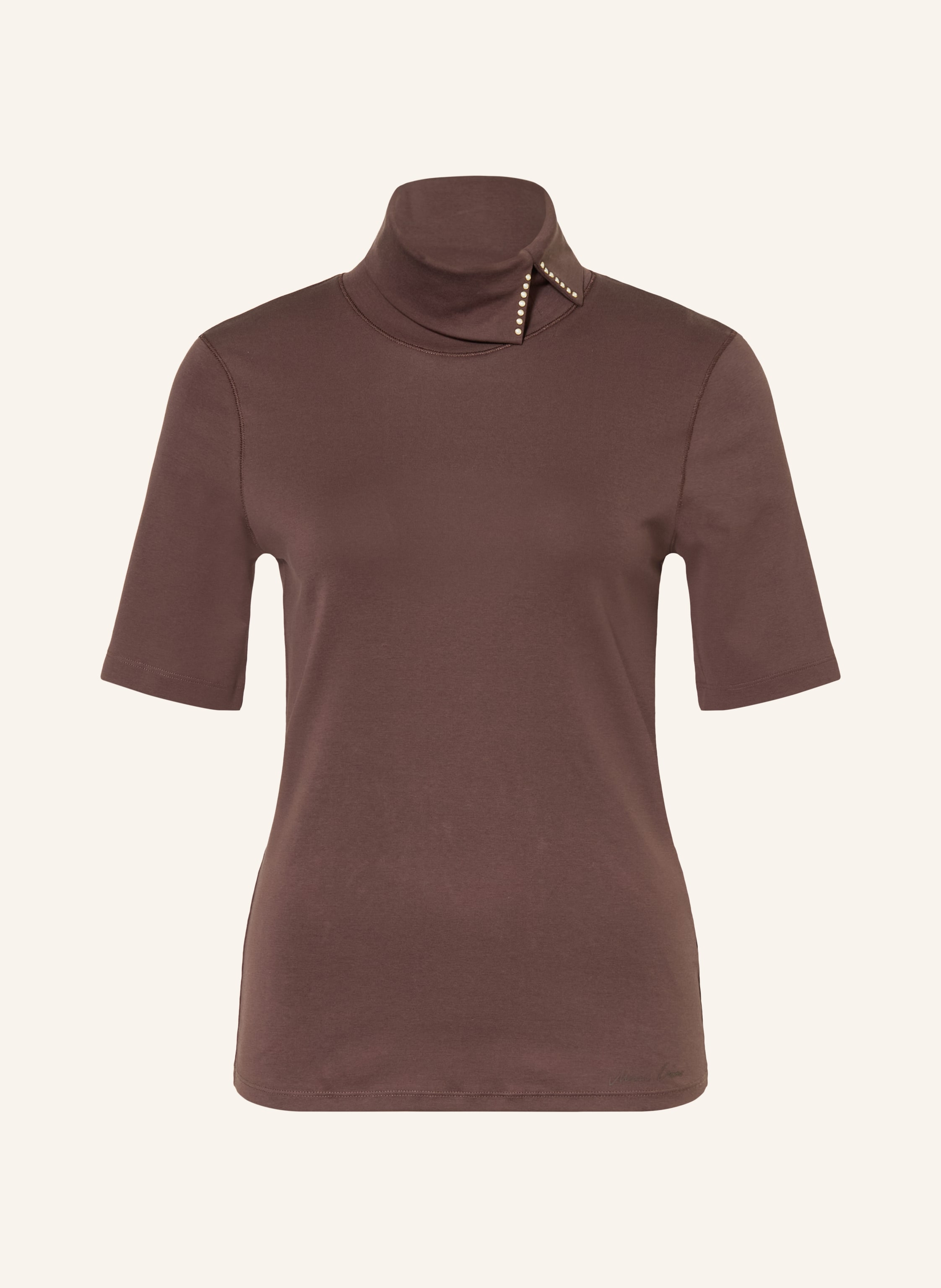 MARC CAIN Rollkragenshirt mit Schmuckperlen