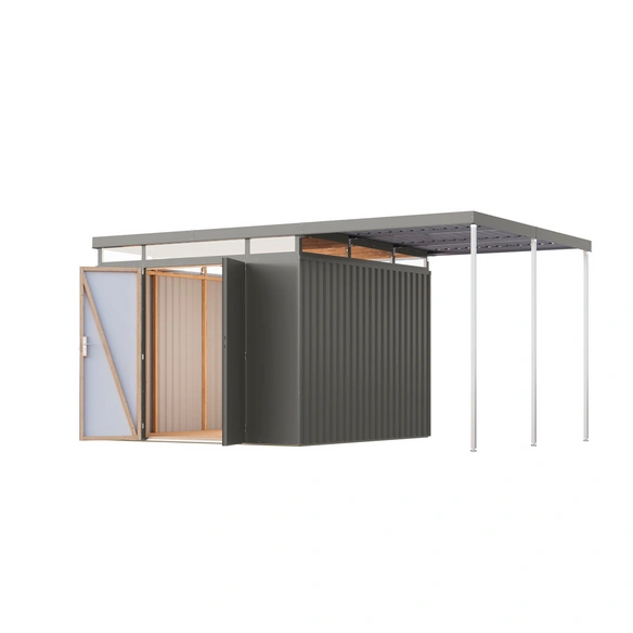 Gartenhaus »Deimern«, BxHxT: 298 x 239 x 298 cm (Außenmaße inkl. Dachüberstand), graualuminium