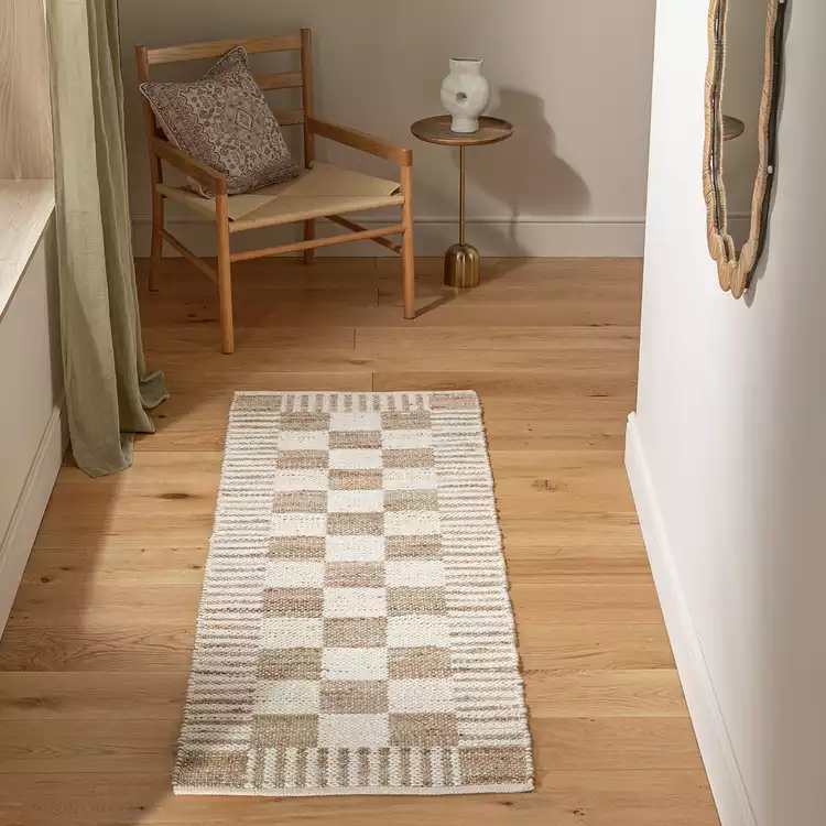 Habitat Archive Checkerboard Flatweave Runner - 66x200cm