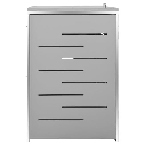 NNEVL Quadruple Wheelie Bin Shed 276.5x77.5x115.5 cm Stainless Steel