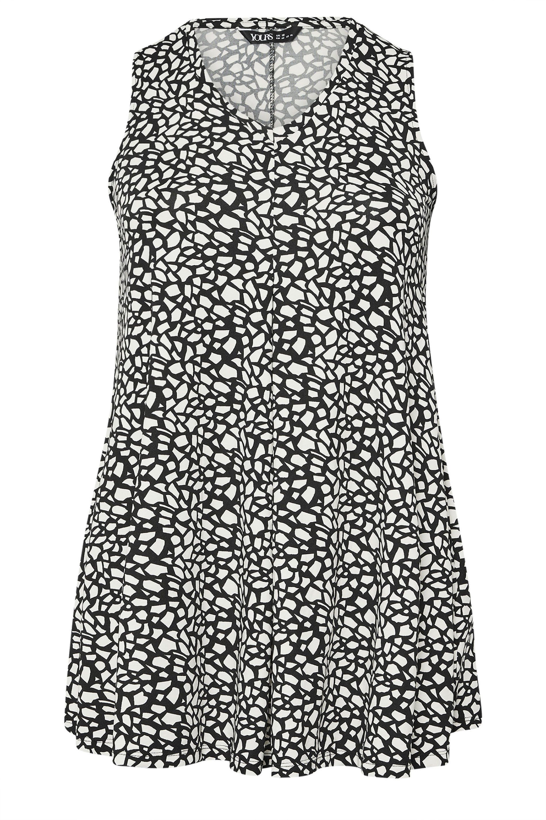 Yours Abstract Pleated Swing Vest Top