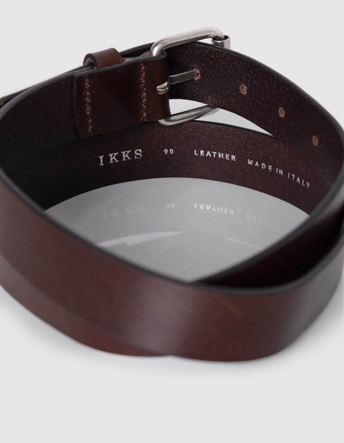 Ceinture marron cuir bout métal Homme