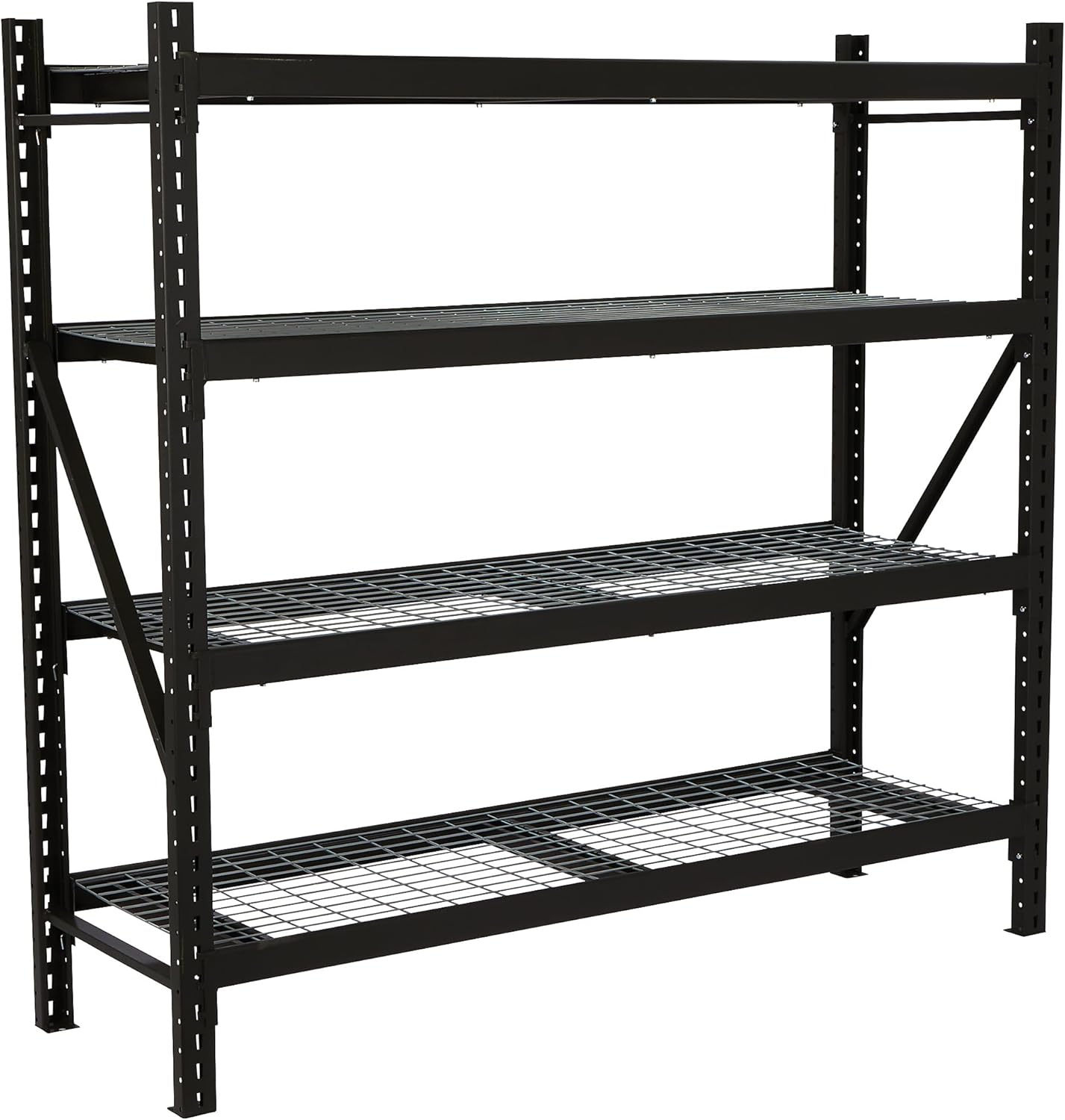 Ironton 4-Tier Industrial Steel Shelving Unit, 8,000-Pound Load Capacity, Garage Storage Rack, 77 W x 24 D x 72 H